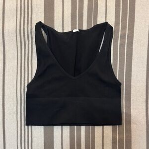 Black V-Neck Crop Top tank